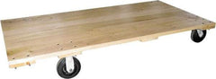 Fairbanks - 1,600 Lb Capacity Hardwood Platform Truck - Hardwood Deck, 36" OAW, 72" Platform Length, Mold On Rubber Casters - Exact Tool & Supply