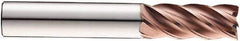 SGS - 1" Diam, Variable Pitch, 2" LOC, 5 Flute Solid Carbide Roughing Square End Mill - Ti-NAMITE-M Finish, 4-1/2" OAL, 1" Shank Diam, Single End, 37° Helix - Exact Tool & Supply