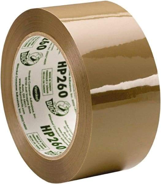 Duck - 1-7/8" x 60 Yd Tan Acrylic Adhesive Packaging Tape - Polypropylene Film Backing, 3.1 mil Thick, 35 Lb Tensile Strength, Series DUC - Exact Tool & Supply