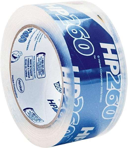 Duck - 1-7/8" x 60 Yd Clear Acrylic Adhesive Packaging Tape - Polypropylene Film Backing, 3.1 mil Thick, 31 Lb Tensile Strength, Series DUC - Exact Tool & Supply