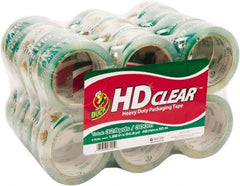 Duck - 1-7/8" x 55 Yd Clear Acrylic Adhesive Packaging Tape - Polypropylene Film Backing, 2.6 mil Thick, 31 Lb Tensile Strength, Series DUC - Exact Tool & Supply