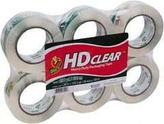 Duck - 1-7/8" x 110 Yd Clear Acrylic Adhesive Packaging Tape - Polypropylene Film Backing, 2.6 mil Thick, 31 Lb Tensile Strength, Series DUC - Exact Tool & Supply