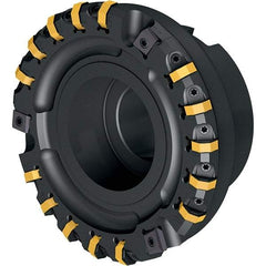 Walter - 15 Inserts, 100mm Cut Diam, 32mm Arbor Diam, 8.41mm Max Depth of Cut, Indexable Square-Shoulder Face Mill - 90° Lead Angle, 50.01mm High, OHNF050408. Insert Compatibility, Through Coolant, Series M2025 - Exact Tool & Supply