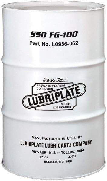 Lubriplate - 55 Gal Drum, Synthetic Seamer Oil - SAE 40, ISO 100, 106.7 cSt at 40°C, 13.9 cSt at 100°C, Food Grade - Exact Tool & Supply