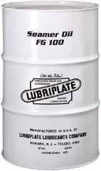 Lubriplate - 55 Gal Drum Mineral Seamer Oil - SAE 30, ISO 100, 109 cSt at 40°C & 12 cSt at 100°C, Food Grade - Exact Tool & Supply