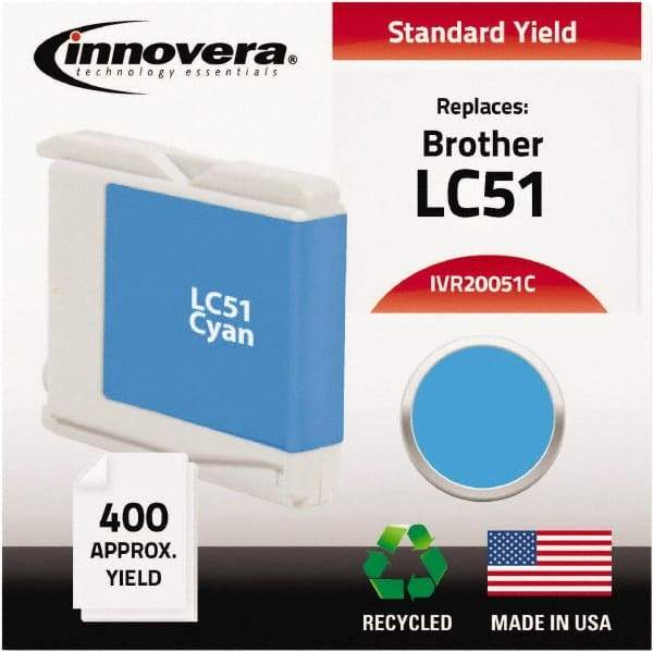 innovera - Cyan Ink Cartridge - Use with Brother DCP-130C, 330C, 350C, Fax 1360, 1860C, 1960C, 2480C, 2580C, MFC-230C, 240C, 440CN, 465CN, 665CW, 685CW, 845CW, 885CW, 3360C, 5460CN, 5860CN - Exact Tool & Supply