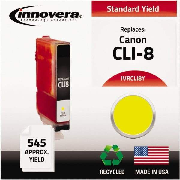 innovera - Yellow Inkjet Printer Cartridge - Use with Canon PIXMA iP3300, iP3500, iP4200, iP4300, iP4500, iP5200, MP500, MP510, MP520, MP530, MP600, MP610, MP800, MP810, MP830, MP950, MP960, MP970, MX700, MX850 - Exact Tool & Supply
