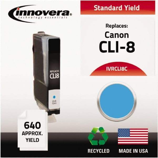 innovera - Cyan Inkjet Printer Cartridge - Use with Canon PIXMA iP3300, iP3500, iP4200, iP4300, iP4500, iP5200, MP500, MP510, MP520, MP530, MP600, MP610, MP800, MP810, MP830, MP950, MP960, MP970, MX700, MX850 - Exact Tool & Supply