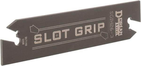 Dorian Tool - 1.0197" Blade Height, 0.0941" Blade Width, 4.3307" OAL, Neutral Cut, Double End Indexable Cut-Off Blade - SGIH Blade - Exact Tool & Supply