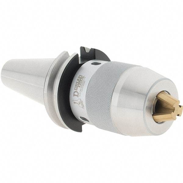 Dorian Tool - CAT40, 1/2" Max Capacity, Integral Shank Drill Chuck - Keyless, Taper Shank, 2" Sleeve Diam - Exact Tool & Supply