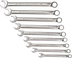 Proto - 9 Piece, 10mm to 18mm, 12 Point Combination Wrench Set - Metric Measurement Standard, Full Polish Chrome Finish, Comes in Tool Roll - Exact Tool & Supply