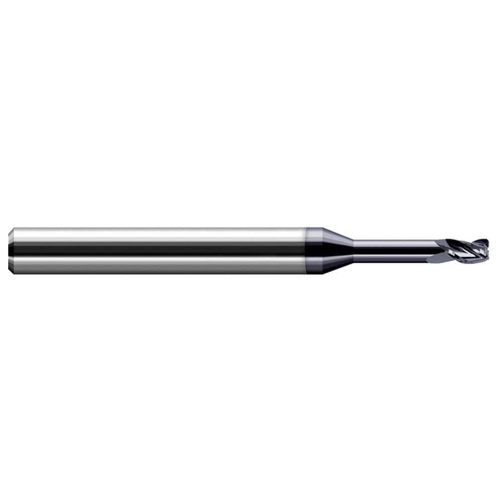 Harvey Tool - Corner Radius & Corner Chamfer End Mills; Mill Diameter (Inch): 1/16 ; Mill Diameter (Decimal Inch): 0.0620 ; End Type: Corner Radius ; Corner Radius (Inch): 1/64 ; Corner Radius (Decimal Inch): 0.0150 ; Number of Flutes: 3 - Exact Tool & Supply