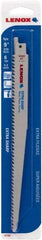 Lenox - 9" Long x 3/4" Thick, Bi-Metal Reciprocating Saw Blade - Straight Profile, 6 TPI, Toothed Edge - Exact Tool & Supply