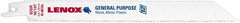 Lenox - 12" Long x 3/4" Thick, Bi-Metal Reciprocating Saw Blade - Straight Profile, 10 to 14 TPI, Toothed Edge - Exact Tool & Supply