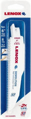 Lenox - 6" Long x 7/8" Thick, Bi-Metal Reciprocating Saw Blade - Straight Profile, 6 TPI, Toothed Edge - Exact Tool & Supply