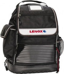 Lenox - 30 Pocket Black Ballistic Nylon Backpack Tool Bag - 6" Wide x 14" Deep x 18" High - Exact Tool & Supply