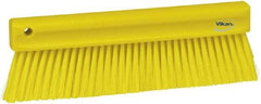 Vikan - Polyester Counter Brush - 2" Bristle Length, 11" Long x 1-1/4" Wide Head, Yellow - Exact Tool & Supply