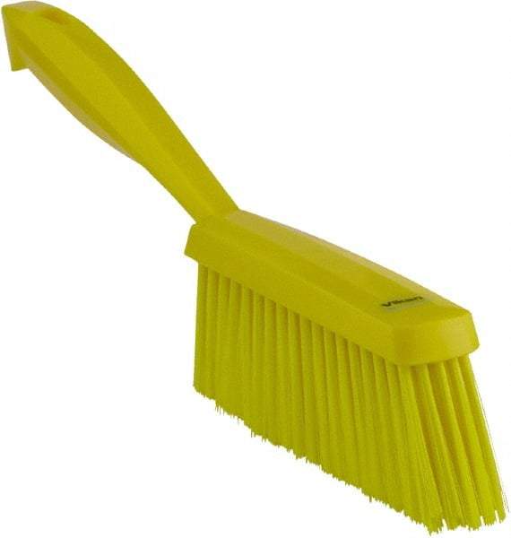 Vikan - 14" OAL, Polyester Staple Set Bench Brush - 2" Bristle Length, 6-3/8" Long Head, Yellow - Exact Tool & Supply
