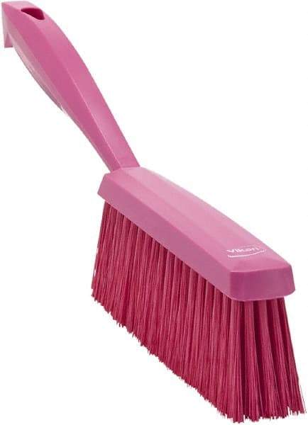 Vikan - 14" OAL, Polyester Staple Set Bench Brush - 2" Bristle Length, 6-3/8" Long Head, Pink - Exact Tool & Supply