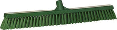 Vikan - 24" Combo Duty Synthetic Push Broom - 2" Bristle Length, Plastic Block, European Threaded Handle Connection - Exact Tool & Supply