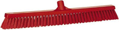 Vikan - 24" Combo Duty Synthetic Push Broom - 2" Bristle Length, Plastic Block, European Threaded Handle Connection - Exact Tool & Supply