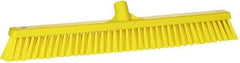 Vikan - 24" Combo Duty Synthetic Push Broom - 2" Bristle Length, Plastic Block, European Threaded Handle Connection - Exact Tool & Supply
