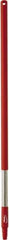 Vikan - 59 x 1-1/4" Fiberglass Squeegee Handle - European Threaded Connection, Red - Exact Tool & Supply