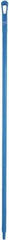 Vikan - 59 x 1-1/4" Polypropylene Squeegee Handle - European Threaded Connection, Blue - Exact Tool & Supply