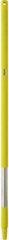 Vikan - 39-1/2 x 1-1/4" Stainless Steel Squeegee Handle - European Threaded Connection, Yellow - Exact Tool & Supply
