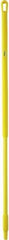 Vikan - 51 x 1-1/4" Fiberglass Squeegee Handle - European Threaded Connection, Yellow - Exact Tool & Supply