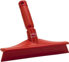 Vikan - 9.84" Rubber Blade Bench Squeegee - Single Edge, Red, Plastic Holder - Exact Tool & Supply