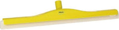 Vikan - 24" Foam Rubber Blade Floor Squeegee - Double Edge, Yellow, Plastic Holder - Exact Tool & Supply