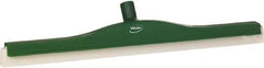 Vikan - 24" Foam Rubber Blade Floor Squeegee - Double Edge, Green, Plastic Holder - Exact Tool & Supply