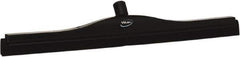 Vikan - 24" Foam Rubber Blade Bench Squeegee - Double Edge, Black, Plastic Holder - Exact Tool & Supply