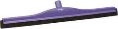 Vikan - 24" Foam Rubber Blade Bench Squeegee - Double Edge, Purple, Plastic Holder - Exact Tool & Supply