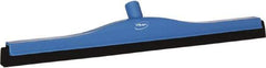 Vikan - 24" Foam Rubber Blade Bench Squeegee - Double Edge, Blue, Plastic Holder - Exact Tool & Supply