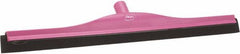 Vikan - 24" Foam Rubber Blade Bench Squeegee - Double Edge, Pink, Plastic Holder - Exact Tool & Supply