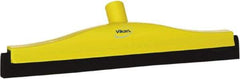 Vikan - 16" Foam Rubber Blade Bench Squeegee - Double Edge, Yellow, Plastic Holder - Exact Tool & Supply