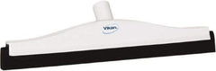 Vikan - 16" Foam Rubber Blade Bench Squeegee - Double Edge, White, Plastic Holder - Exact Tool & Supply