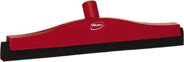 Vikan - 16" Foam Rubber Blade Bench Squeegee - Double Edge, Red, Plastic Holder - Exact Tool & Supply