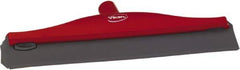 Vikan - 16" Rubber Blade Ceiling Squeegee - Double Edge, Red, Plastic Holder - Exact Tool & Supply