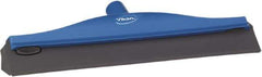 Vikan - 16" Rubber Blade Ceiling Squeegee - Double Edge, Blue, Plastic Holder - Exact Tool & Supply
