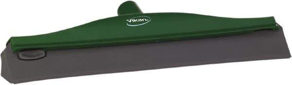 Vikan - 16" Rubber Blade Ceiling Squeegee - Double Edge, Green, Plastic Holder - Exact Tool & Supply