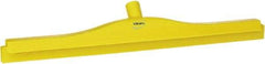 Vikan - 24" Rubber Blade Floor Squeegee - Double Edge, Yellow, Plastic Holder - Exact Tool & Supply