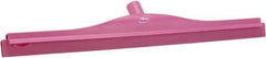 Vikan - 24" Rubber Blade Floor Squeegee - Double Edge, Pink, Plastic Holder - Exact Tool & Supply