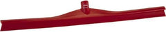 Vikan - 27.56" Rubber Blade Floor Squeegee - Single Edge, Red, Plastic Holder - Exact Tool & Supply