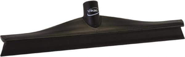 Vikan - 15-3/4" Rubber Blade Floor Squeegee - Single Edge, Black, Plastic Holder - Exact Tool & Supply