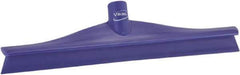 Vikan - 15-3/4" Rubber Blade Floor Squeegee - Single Edge, Purple, Plastic Holder - Exact Tool & Supply