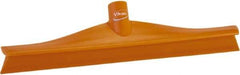 Vikan - 15-3/4" Rubber Blade Floor Squeegee - Single Edge, Orange, Plastic Holder - Exact Tool & Supply