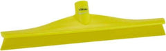 Vikan - 15-3/4" Rubber Blade Floor Squeegee - Single Edge, Yellow, Plastic Holder - Exact Tool & Supply